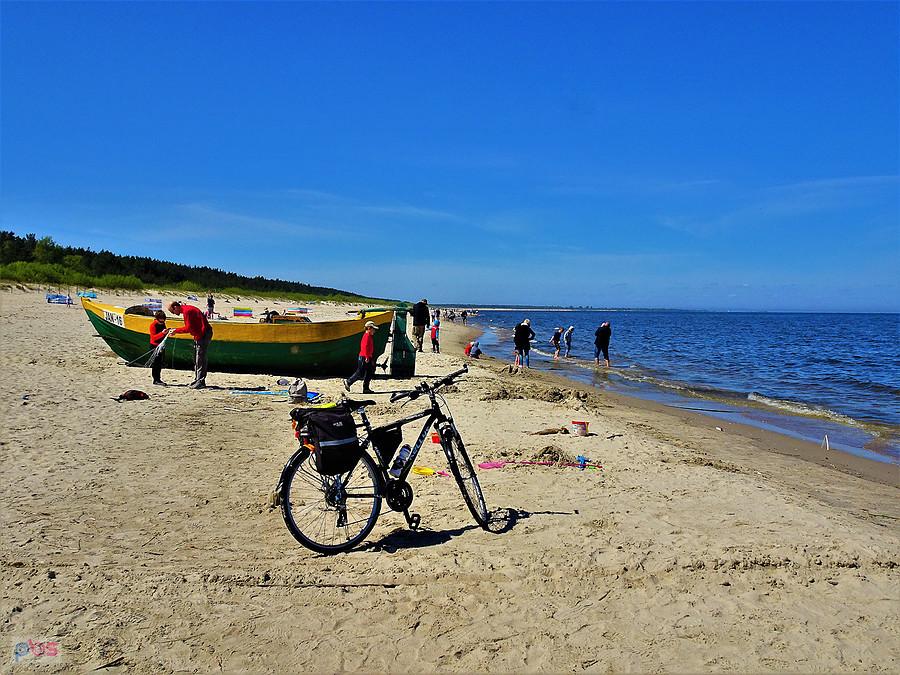 Na plaży - jantar.