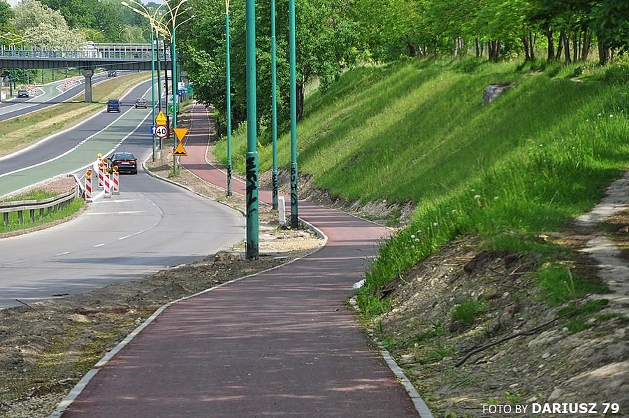 Sosnowiec Zamkowa - Droga rowerowa wzdłuż ulicy 3 maja