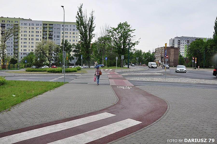 Sosnowiec - Stary Sosnowiec - Droga rowerowa wzdłuż ulicy Piłsudskiego