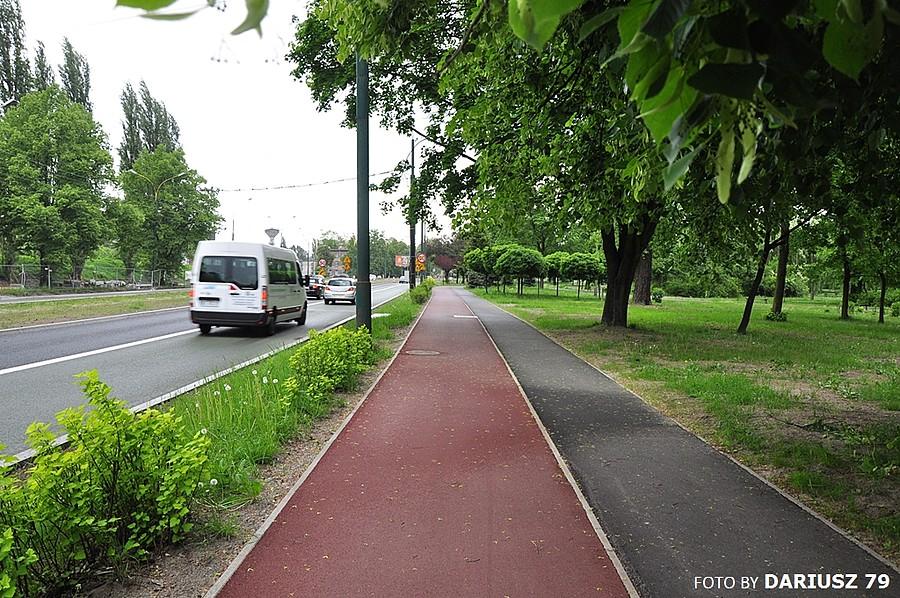 Sosnowiec Park Sielecki - Droga rowerowa wzdłuż ulicy 3 Maja
