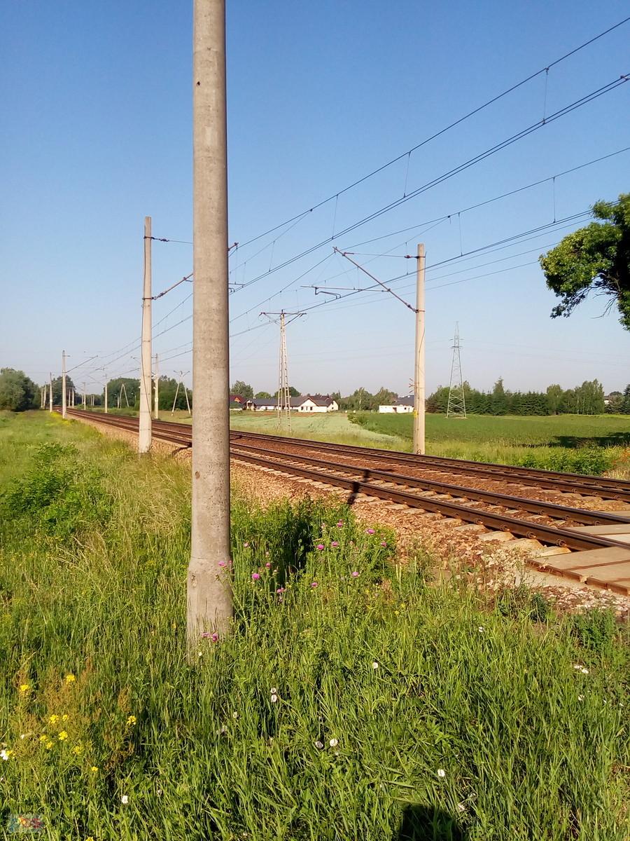 Tor kolejowy na trasie Warszawa -Poznań