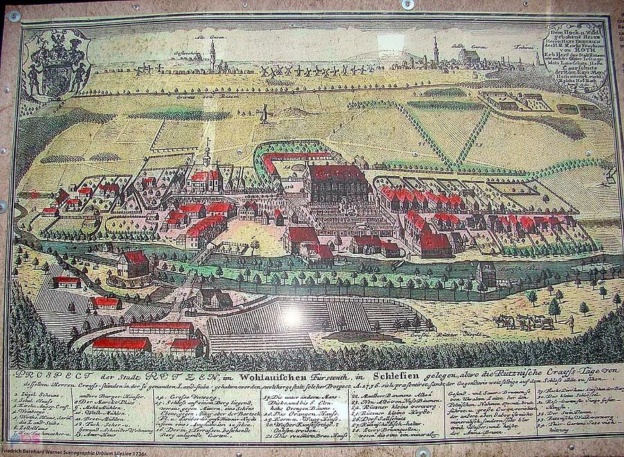 Ryczeń - plan wsi z XVIII w.