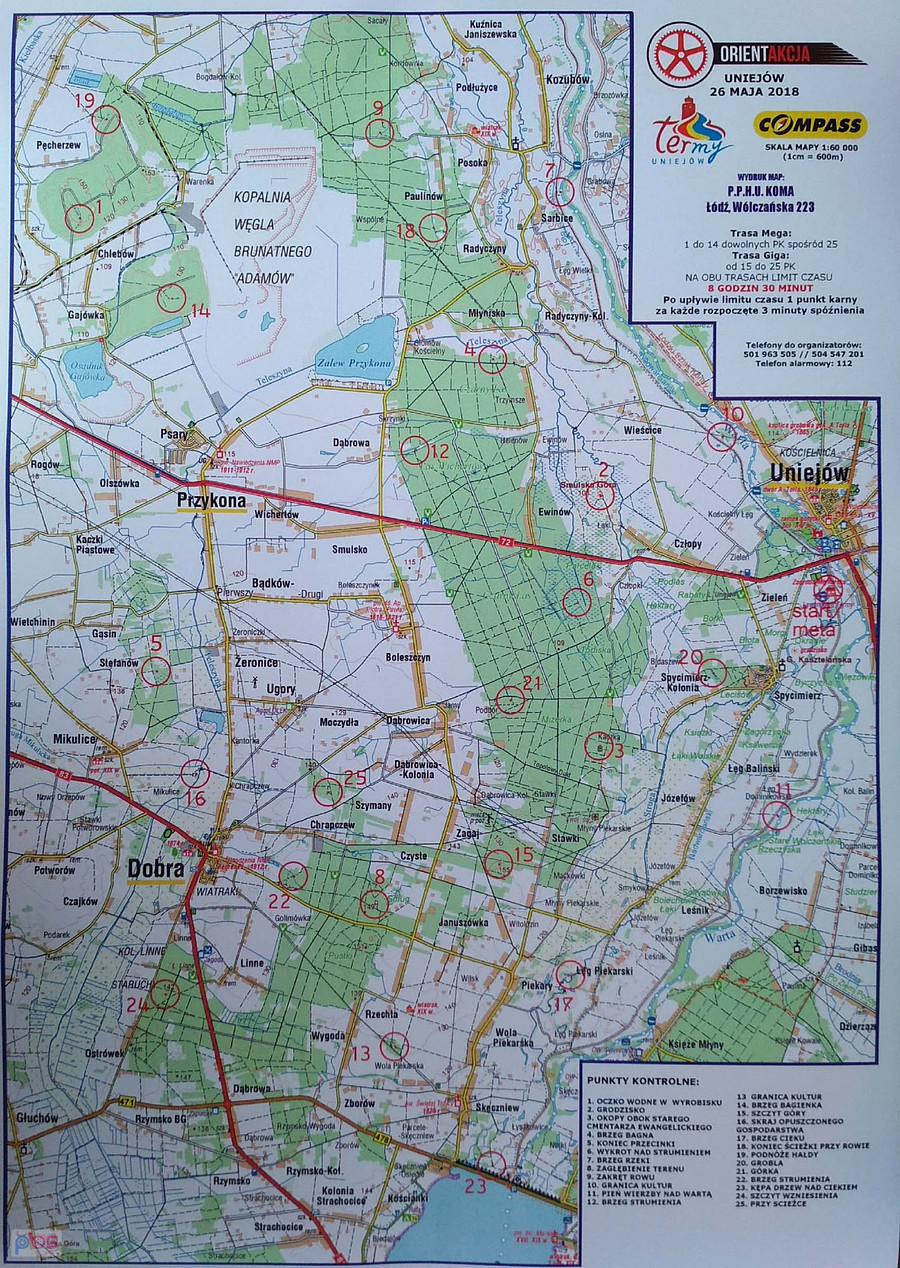 Mapa trasy, OrientAkcja