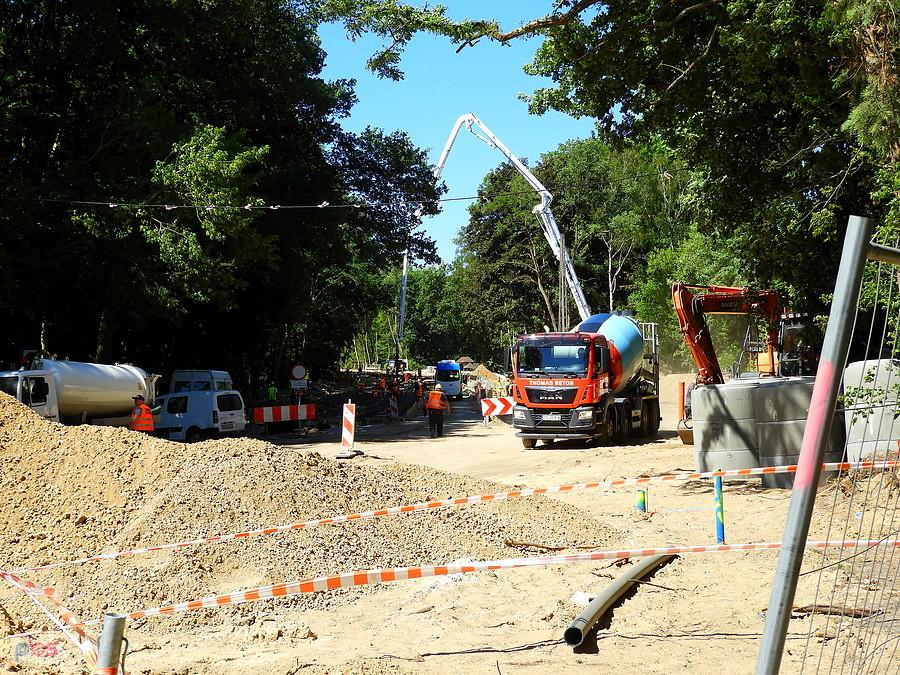 Przebudowa ulicy Arkońskiej. Na zdjęciu fragment tuż za stadionem.