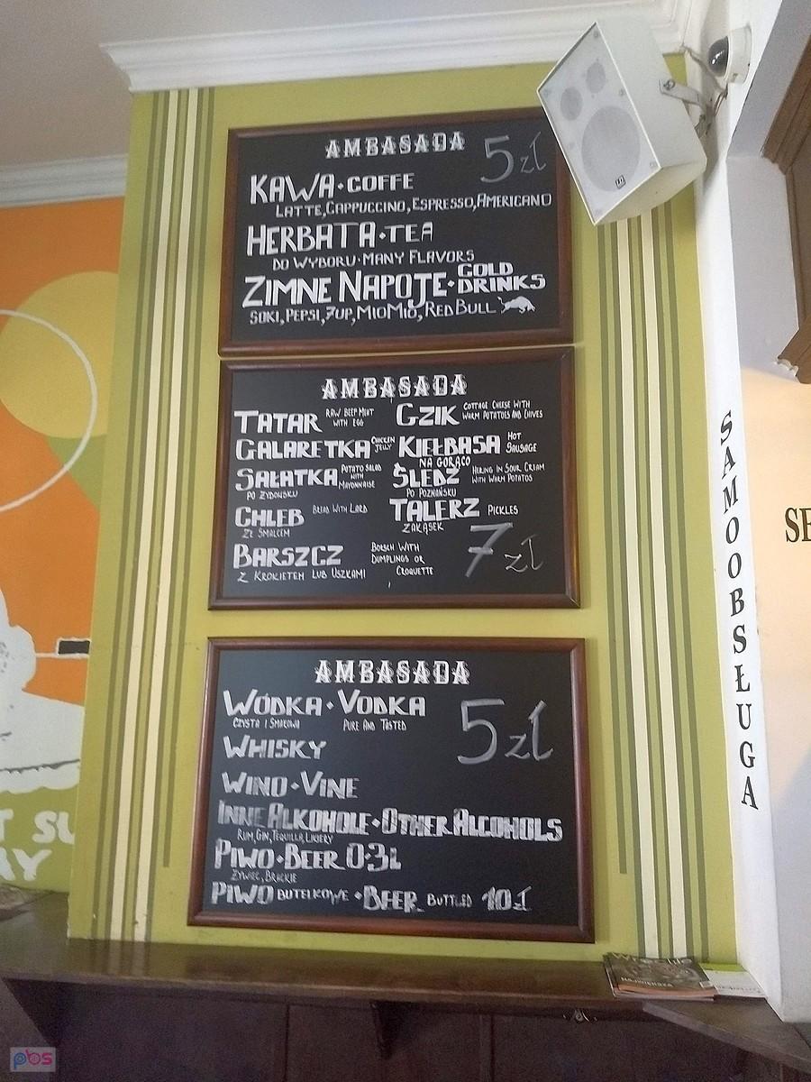 Proste menu w Ambasadzie
