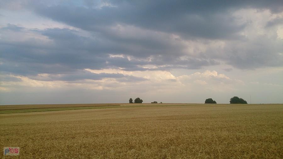 Ciemne chmury nad polami