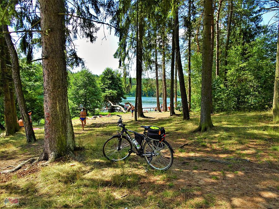 Wycieczka rowerowa nad Jezioro Borówno Wielkie. Jestem na miejscu.