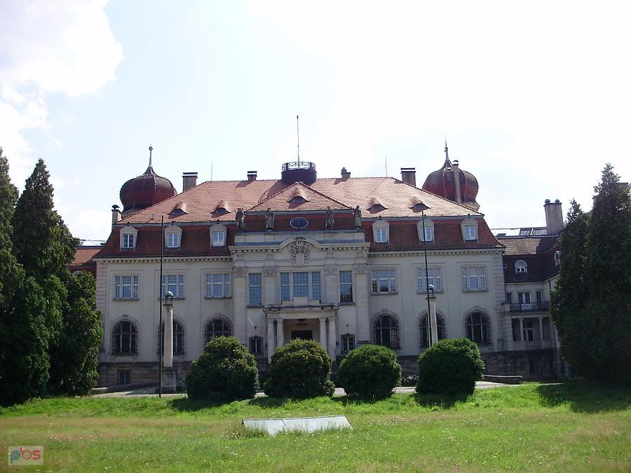 Pałac w Brynku z XIX w. od frontu