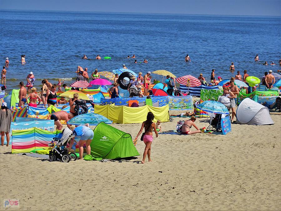 Wycieczka na d morze - Jantar. Plaża w Jantarze.