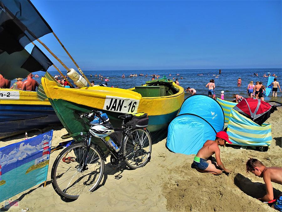 Wycieczka na d morze - Jantar. Plaża w Jantarze.