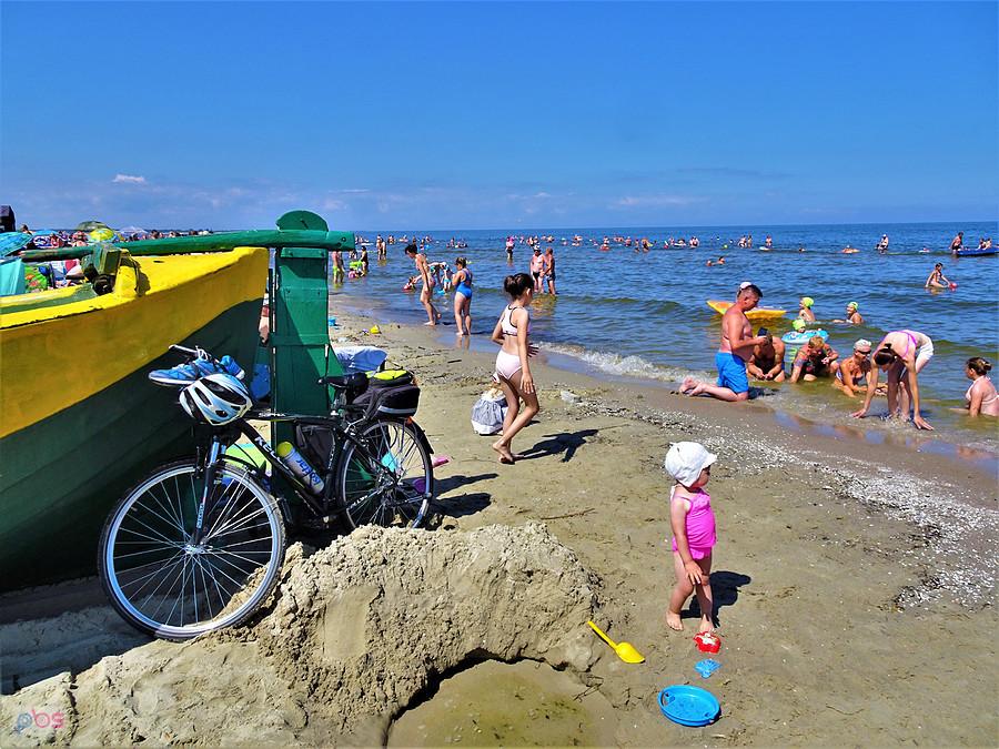 Wycieczka na d morze - Jantar. Plaża w Jantarze.
