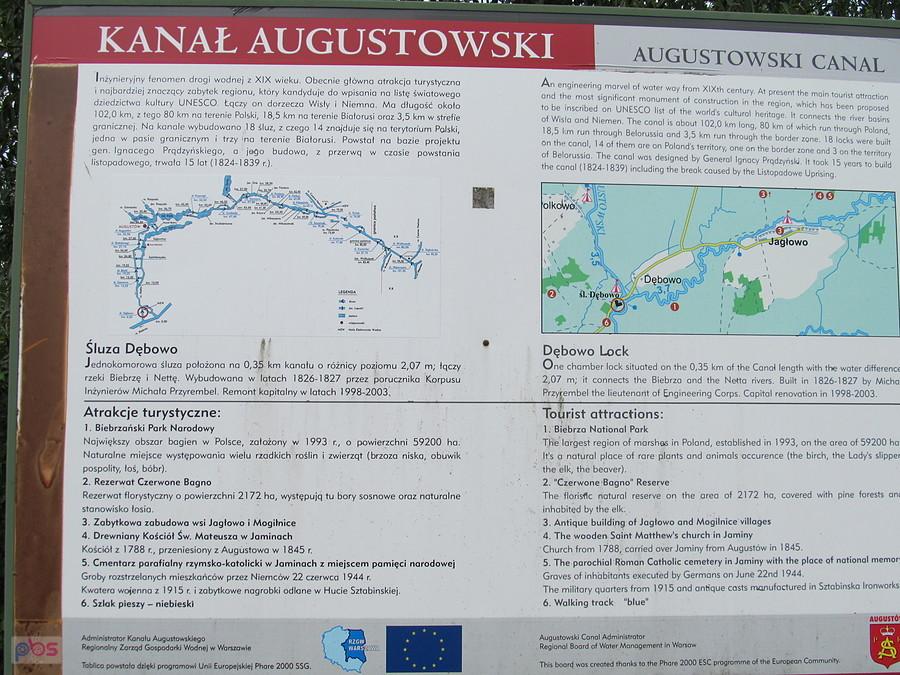 Kanał Augustowski - tablica informacyjna