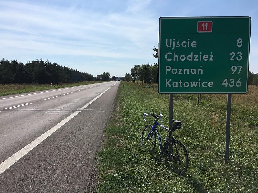 DK-11 w kierunku Ujścia i dalej na Czarnków