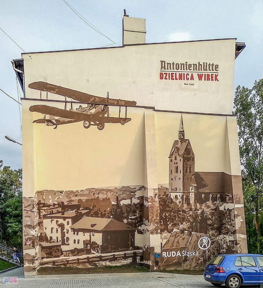 Kolejny mural na Wirku