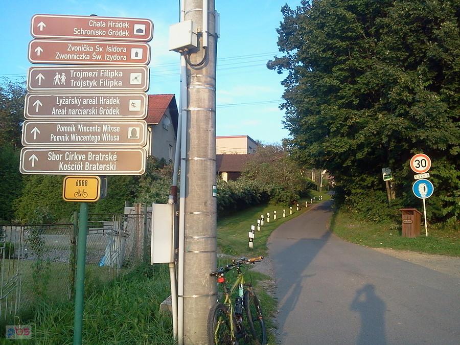 Początek podjazdu w Gródku