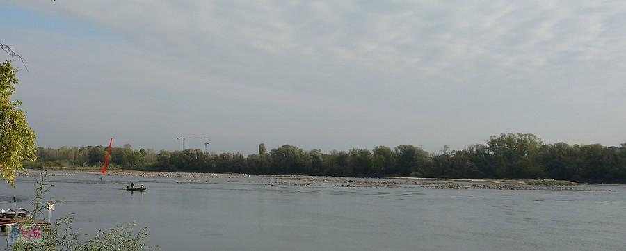 Wędkarz na środku Wisły