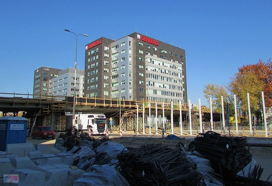 Budowa estakady nad Marynarską