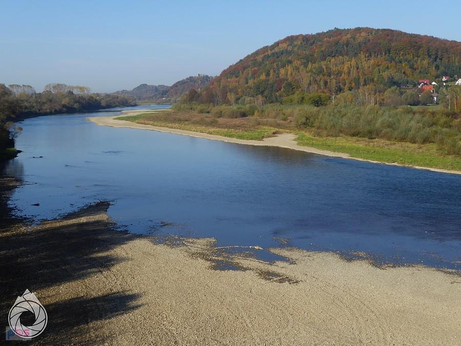 Dunajec w Zakliczynie jak zwykle z plażą
