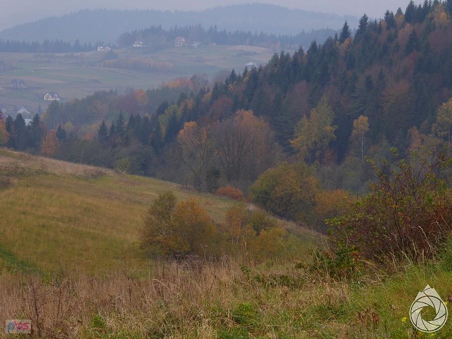 gorczańskie doliny w barwach późnej jesieni