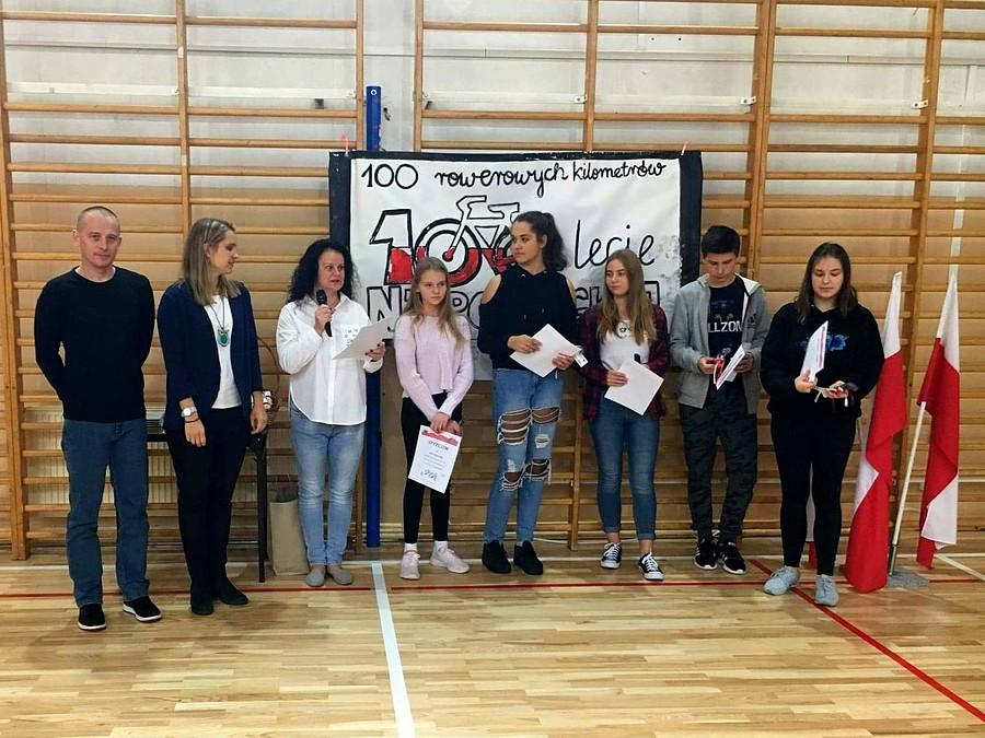 Podsumowanie akcji "100 rowerowych kilometrów na 100 lecie Niepodległej" we Wrzosowej I.