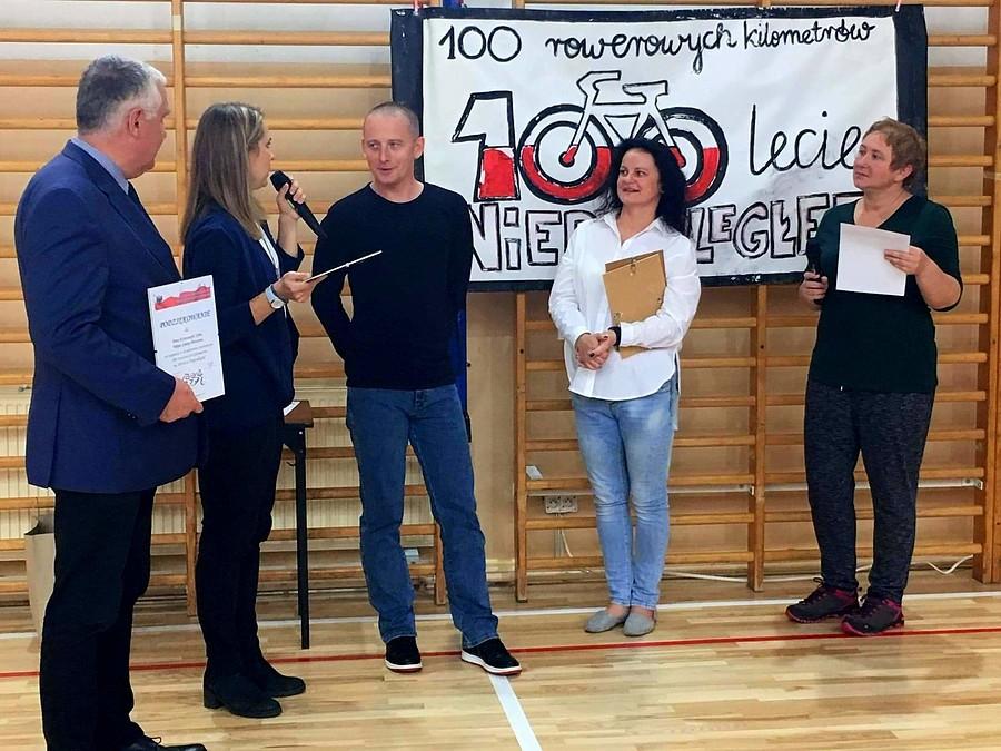 Podsumowanie akcji "100 rowerowych kilometrów na 100 lecie Niepodległej" we Wrzosowej II.