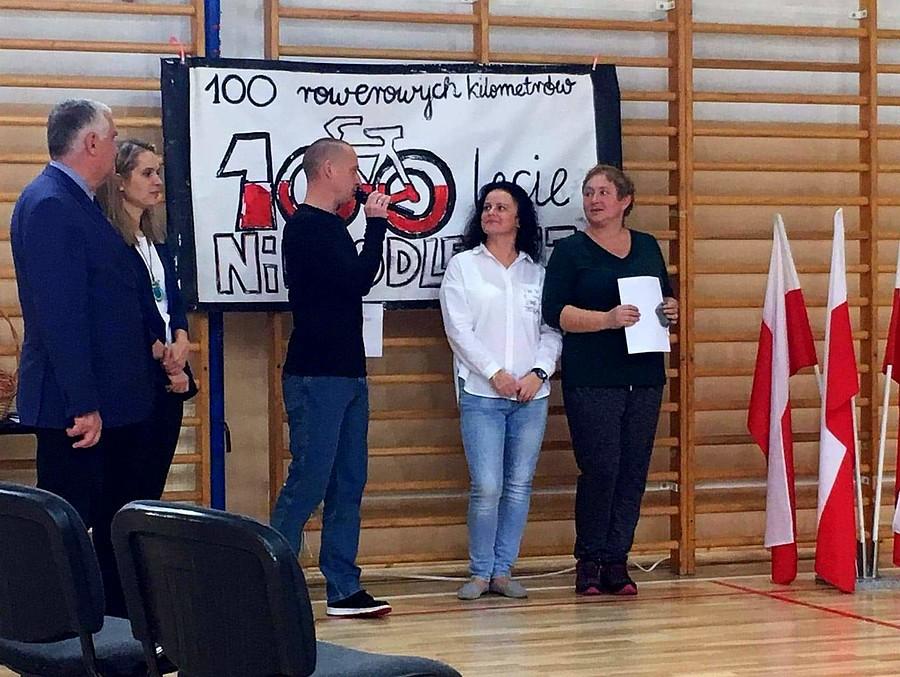 Podsumowanie akcji "100 rowerowych kilometrów na 100 lecie Niepodległej" we Wrzosowej III.