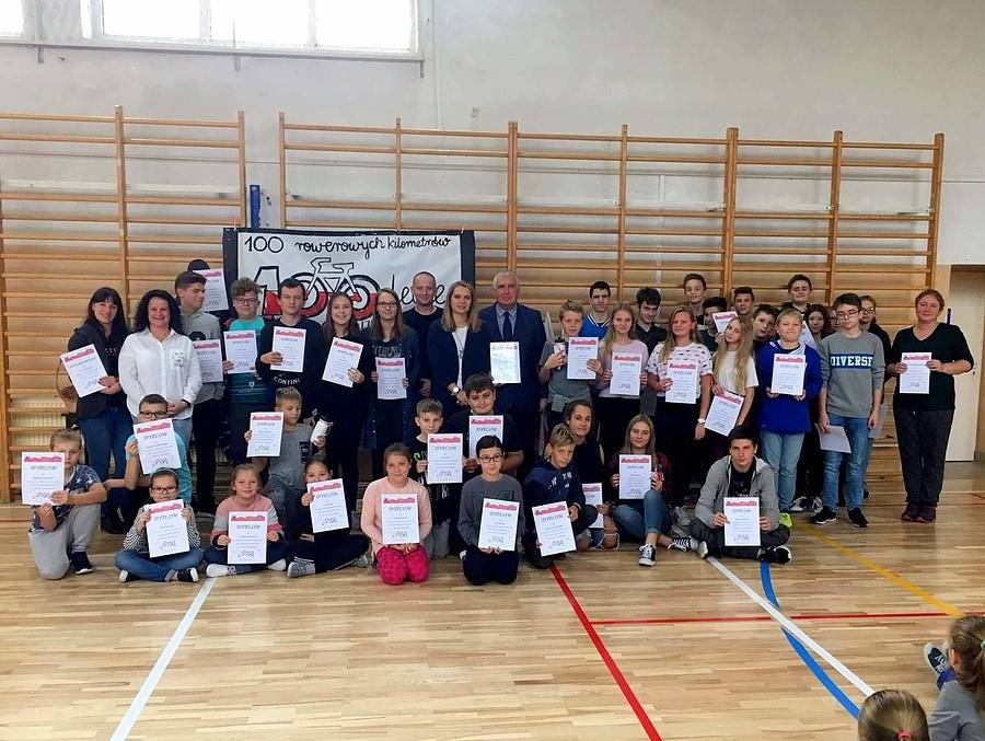 Podsumowanie akcji "100 rowerowych kilometrów na 100 lecie Niepodległej" we Wrzosowej V.