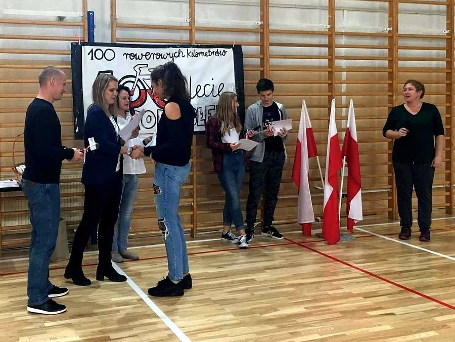 Podsumowanie akcji "100 rowerowych kilometrów na 100 lecie Niepodległej" we Wrzosowej IV.