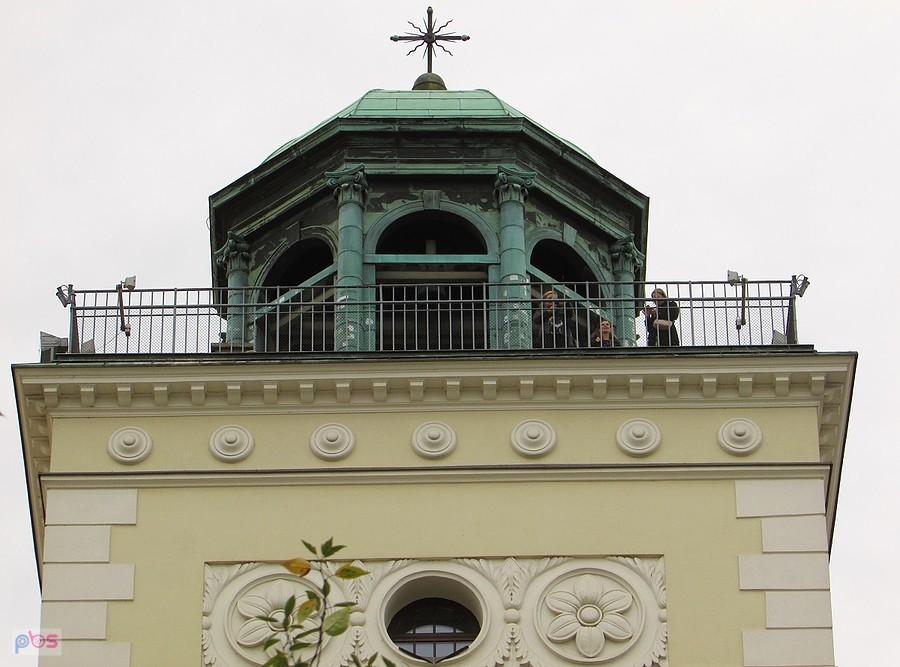 Na wieży dzwonnicy kościoła św. Anny