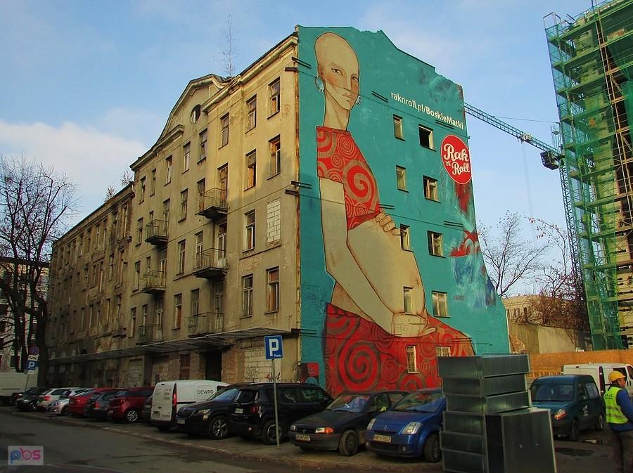 Mural Boska Matka na Wroniej