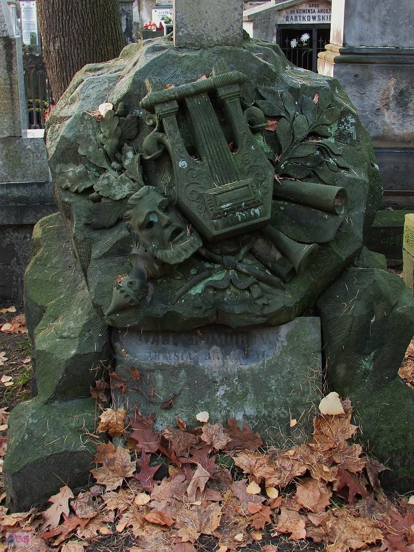 Cmentarz Powązkowski - nagrobek aktora Józefa Walentego Komorowskiego zm. w 1858 roku
