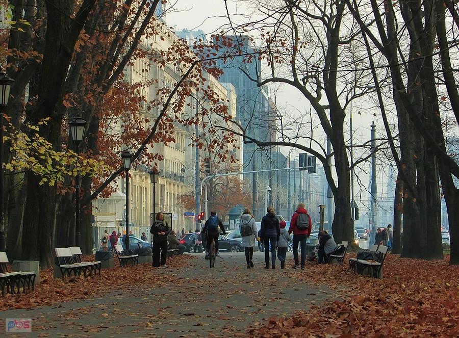 Widok z Ogrodu Saskiego na Marszałkowską