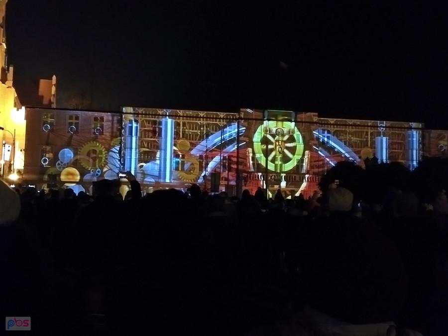 Zgierz - video mapping 3D na budynku UM