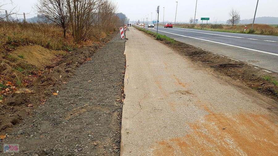 Remontowana DDR-ka przed węzłem Zachód.