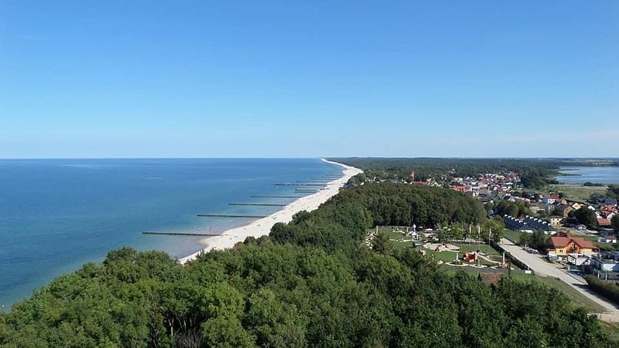 Widok z latarni w Niechorzu