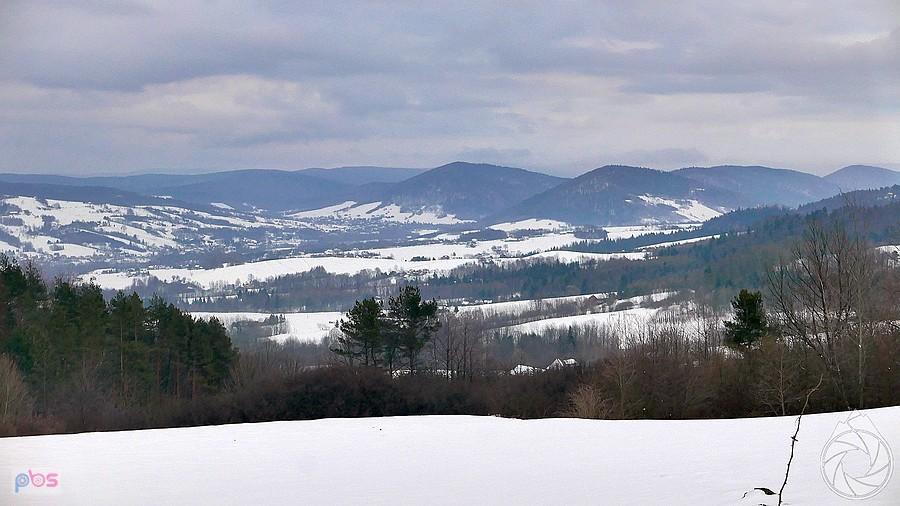 Pieniny Gorlickie tuż przed zachodem słońca