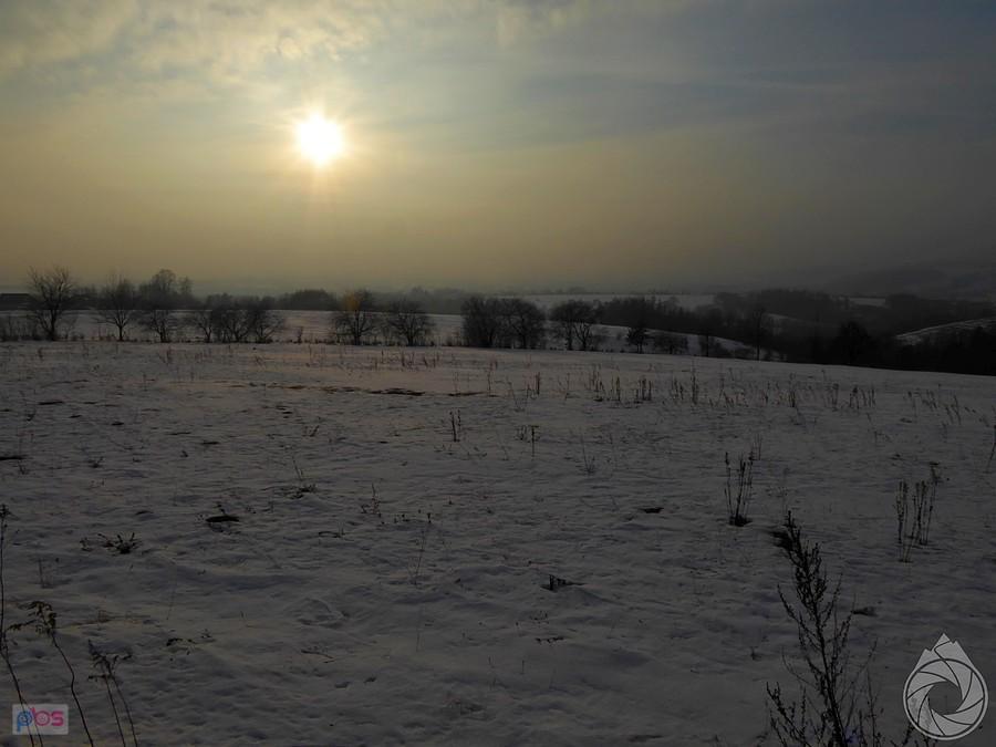 Słońce nad smogiem na Sośninach