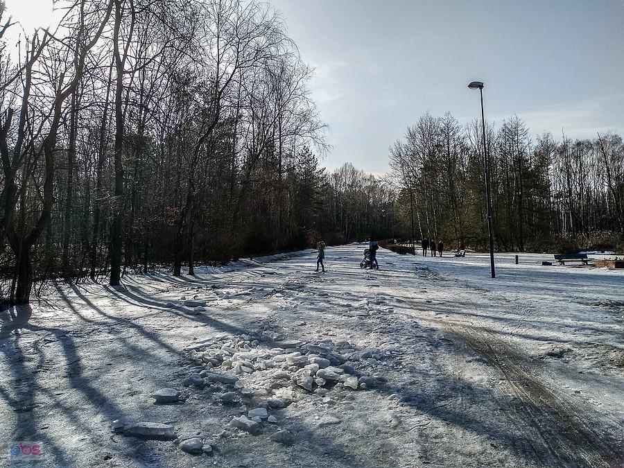 Coś chyba wylało i zamarzło na Muchowcu...