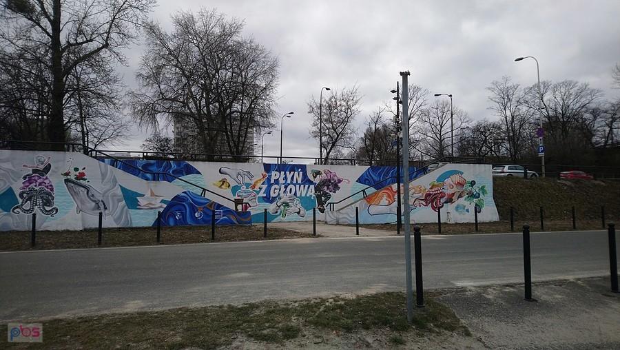 Mural "Płyń z głową"