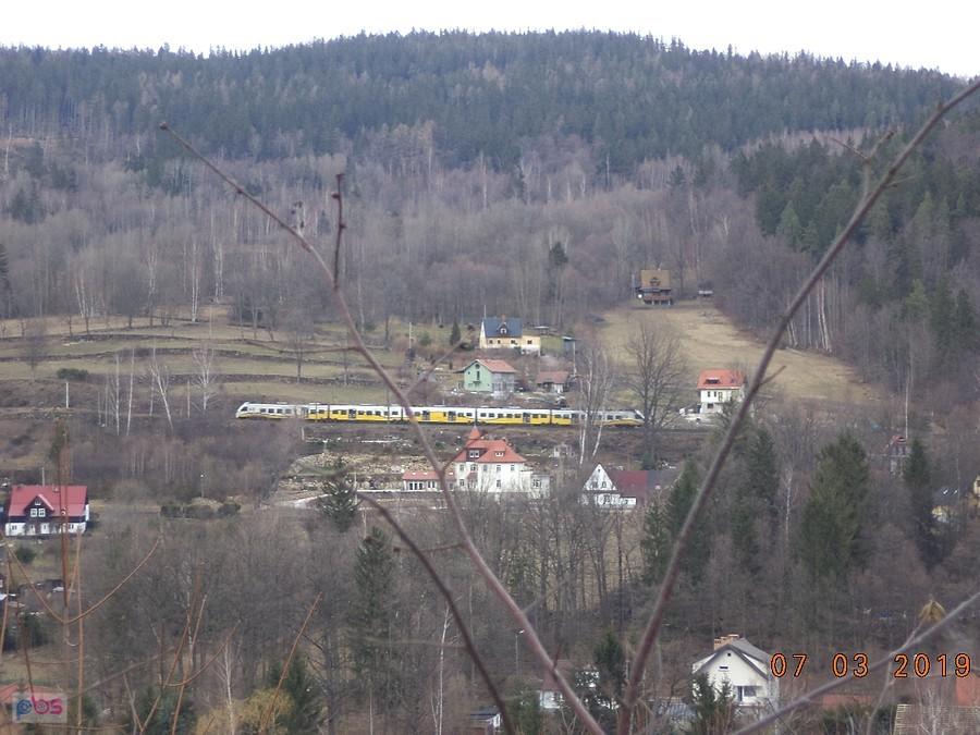 Pociąg w Górzyńcu (ze Szklarskiej do Piechowic)