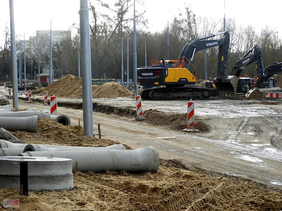 Budowa obwodnicy - końcowy trójki Las Arkoński.