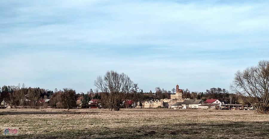 Widok na zamek i kościół św. Idziego w Inowłodzu