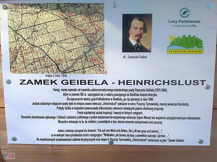 Tablica z informacjami na temat Zamku Geibela