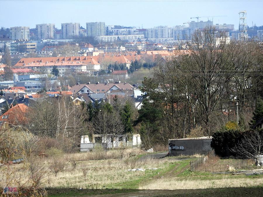 Panorama Szczecina - widok z ulicy Zeusa w Mierzynie.