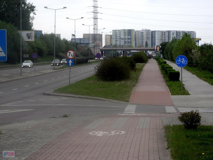 Ulica Południowa przed południem gdy było pochmurno.