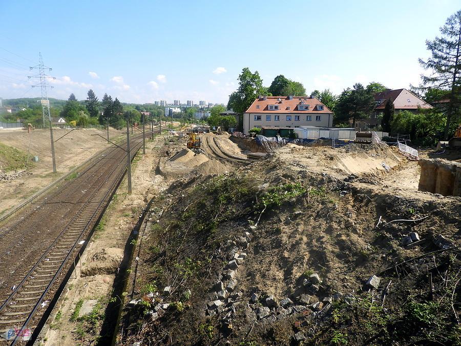 Trwa budowa obwodnicy szczecińskiej - okolice dawnego dworca Łękno.