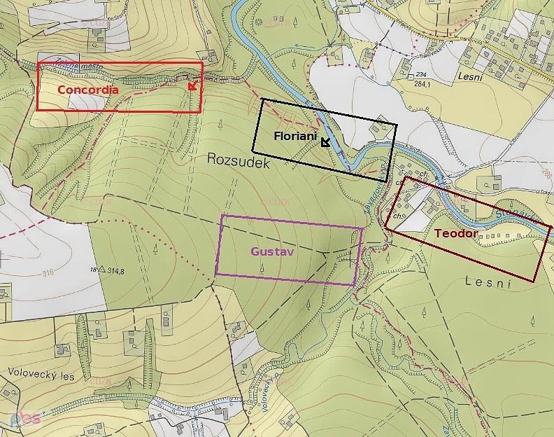 Pola na współczesnej mapce