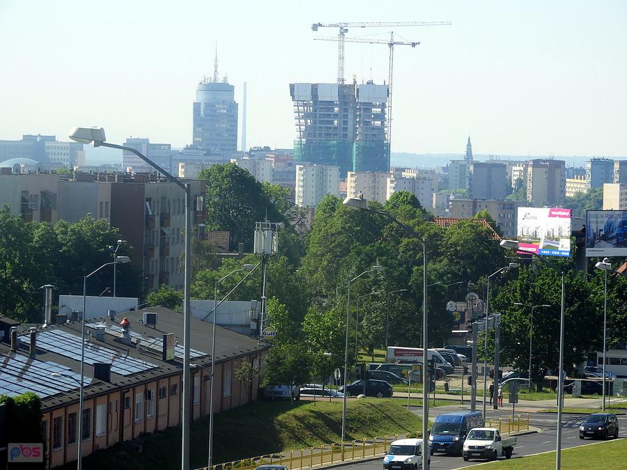 Widok na Szczecin z górnej części Krasińskiego.