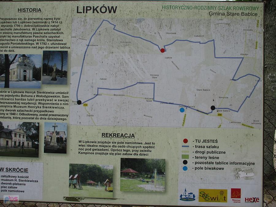 Tablica informacyjna przy kościele w Lipkowie