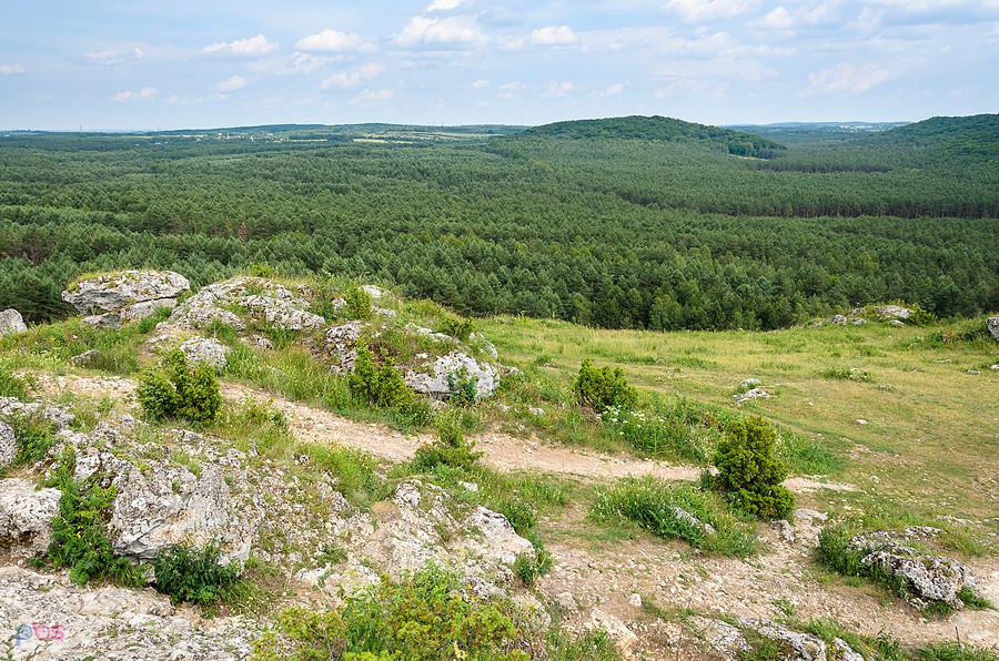 Widok z góry Biakło w kierunku wzgórza Pustelnica